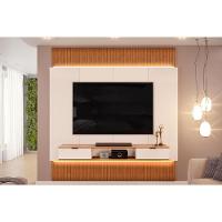 Home P- Tv Até 85 Polegadas Hit 2290 100% Mdf Extensível C- Led De 240 A 290cm Freijó-off White - Dj Móveis - 1