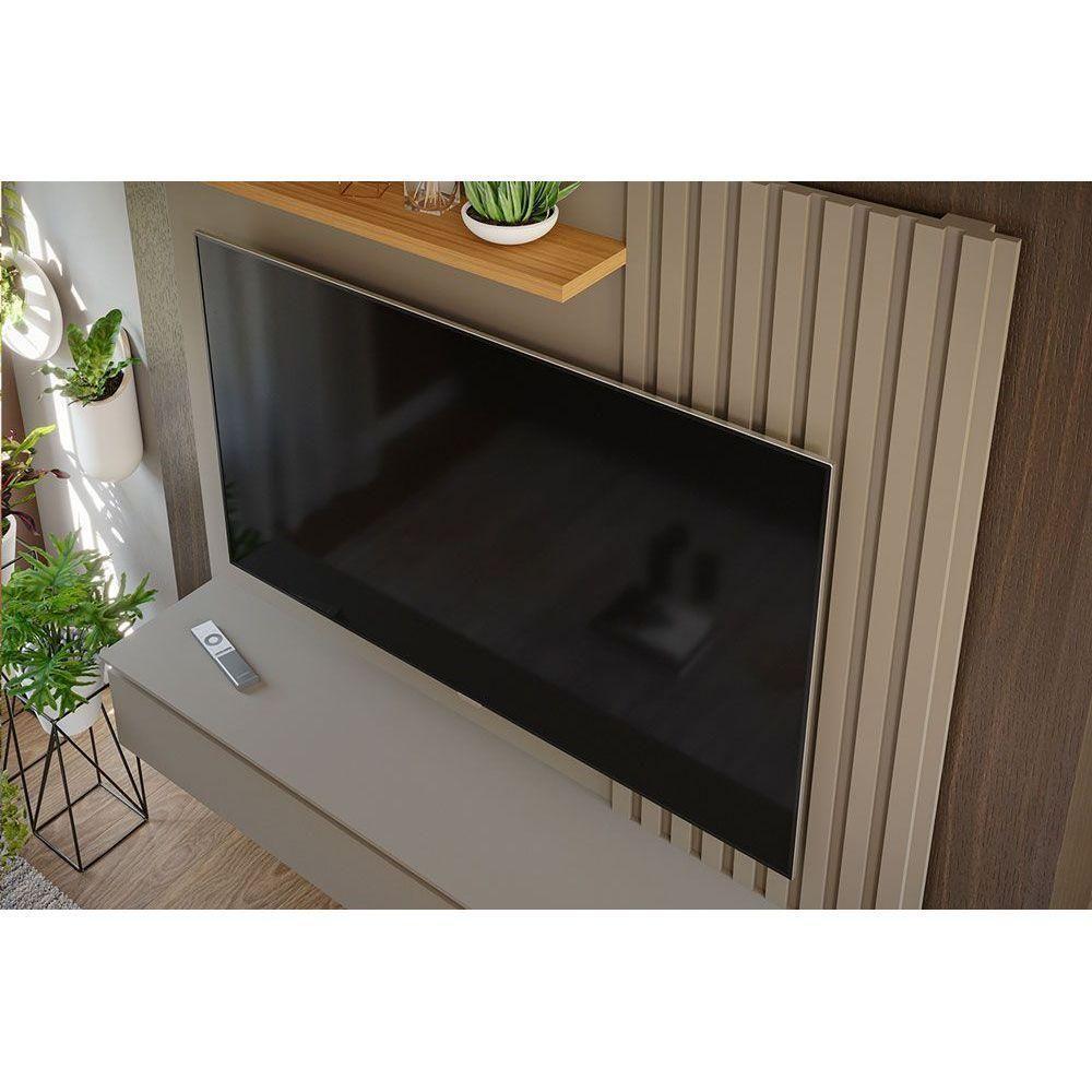 Home P- Tv Até 60 Pol Panamá Plus Ripado C- 1 Porta E Nicho 162x157cm Off White-nature - Permóbili - 3