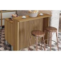 Balcão Ilha Cozinha Gourmet Burguesa Com 2 Portas E 3 Gavetas 120cm Freijó Grafite - 1