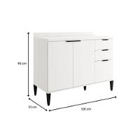 Balcão De Cozinha Modulado Alpha 2506 3 Portas E 2 Gavetas Sem Tampo 120cm Freijó - 2