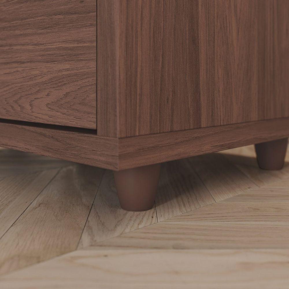 Mesa De Apoio E Cabeceira 2 Gavetas Chanfradas - Campeche - Castanho Hp - 6