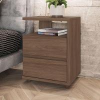 Mesa De Apoio E Cabeceira 2 Gavetas Chanfradas - Campeche - Castanho Hp - 1