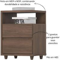 Mesa De Apoio E Cabeceira 2 Gavetas Chanfradas - Campeche - Castanho Hp