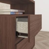 Mesa De Apoio E Cabeceira 2 Gavetas Chanfradas - Campeche - Castanho Hp - 5