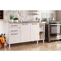 Balcão De Cozinha Modulado Star New 3 Portas E 2 Gavetas Sem Tampo 150cm Branco Telasul - 1