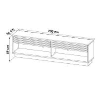 Home P- Tv Até 42 Pol Pl3004-ra2003 Ripado C- 2 Gavetas 115x150cm Natural-off White - Tecno Mobili - 2