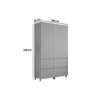 Armário Multiuso Lavanderia Rainha C- 4 Portas E 4 Gavetas 140cm Branca - Nesher - 3