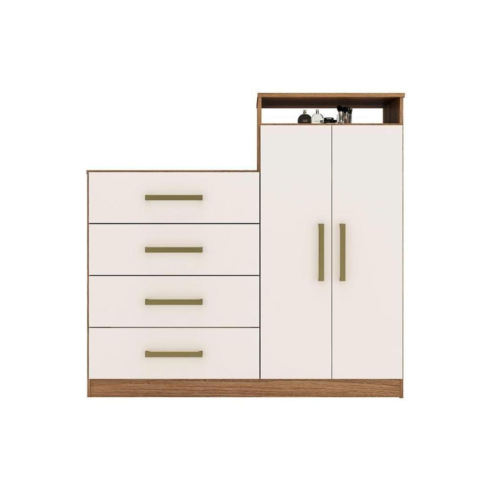 Cômoda Solteiro áurea C- 2 Portas E 4 Gavetas Amendola-off White - Demóbile - 6