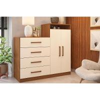 Cômoda Solteiro áurea C- 2 Portas E 4 Gavetas Amendola-off White - Demóbile - 1