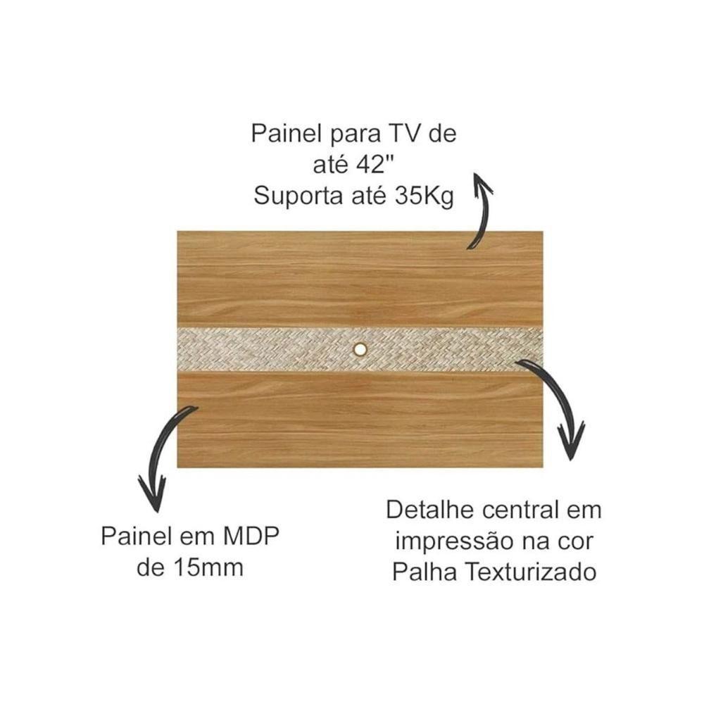 Home P- Tv Até 50 Pol Pa2913-r1479 C- 2 Gavetas 136x88cm Natural-palha - Tecno Mobili - 3