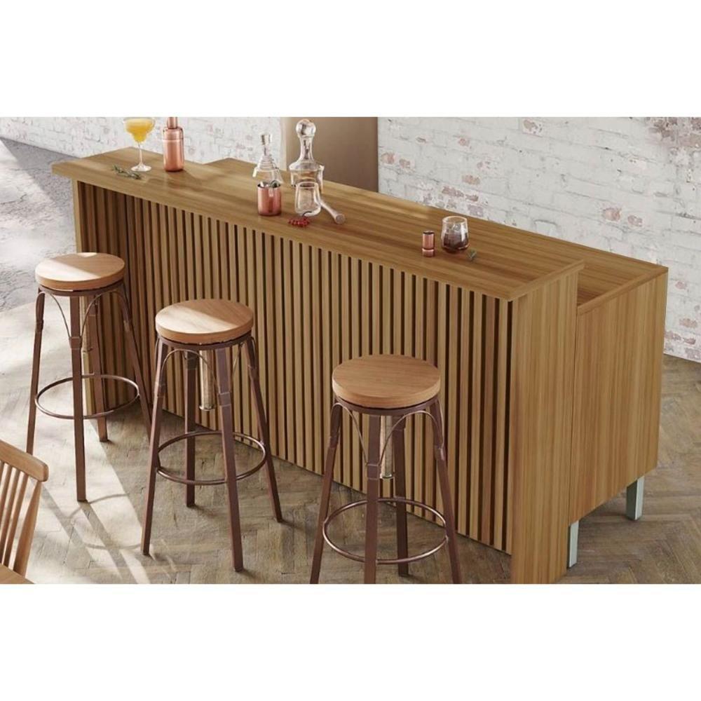 Balcão Ilha Cozinha Gourmet Burguesa Com 3 Portas E 4 Gavetas Freijó Grafite - 1