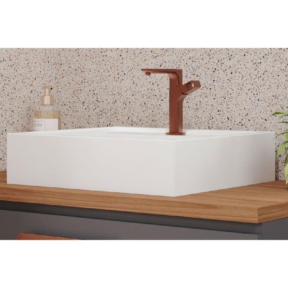 Balcão P- Banheiro Duna 1 Porta C- Cuba 80cm Cimento-freijo - Mgm - 7