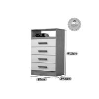 Cômoda Casal Jéssica C- 1 Nicho E 4 Gavetas Nature-off White - Acp - 5