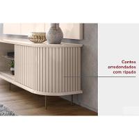 Estante P- Sala Até 75 Pol Atlas Ripado C- 2 Portas 218x62cm Off White - Dj Móveis - 6