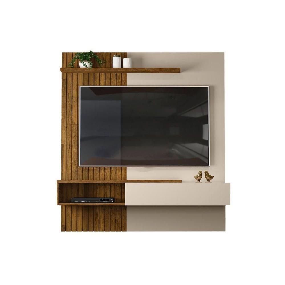 Painel Quarto P- Tv Até 65 Pol Tito Ripado C- 1 Porta 150x164cm Off White-freijó - Dj Móveis - 9