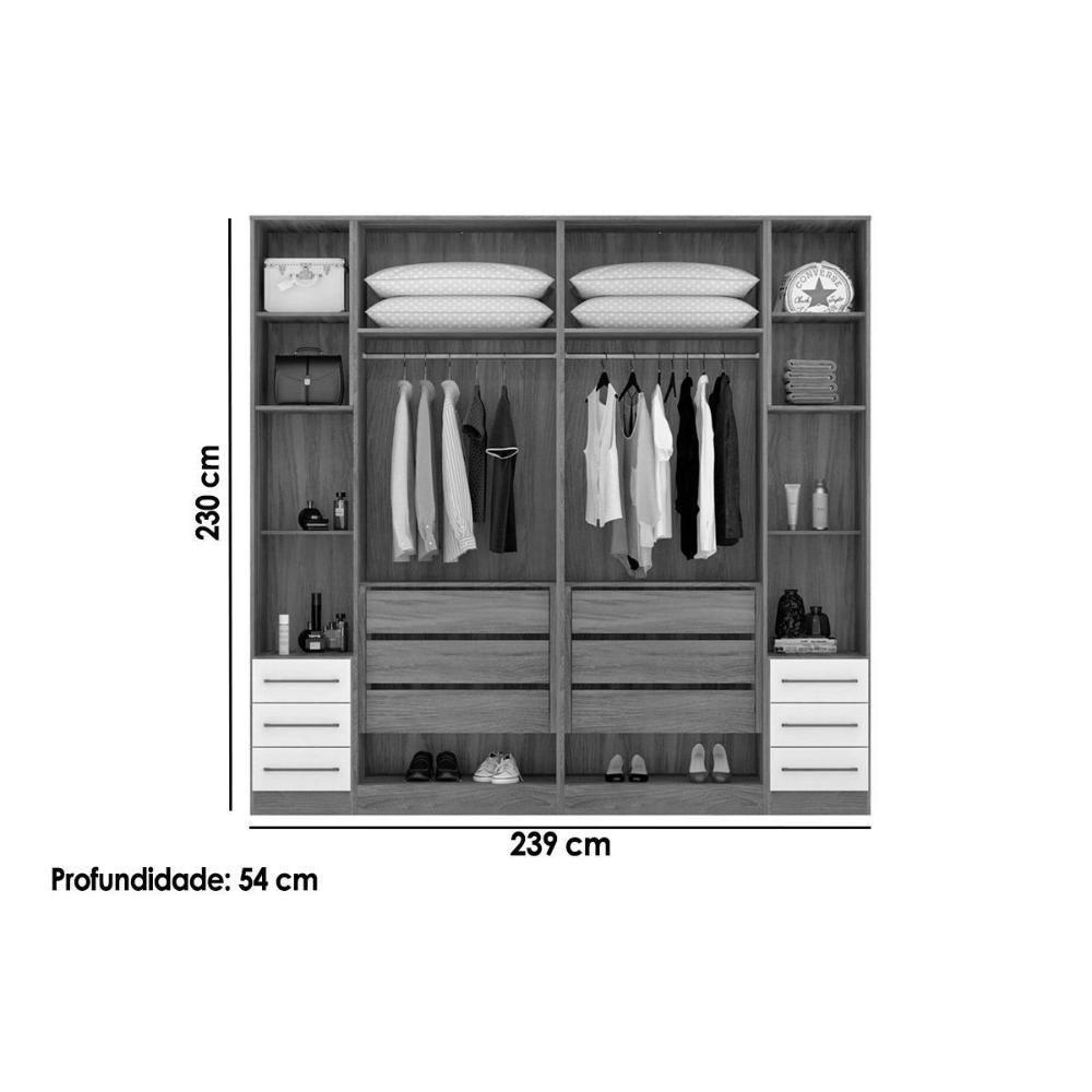 Modulado De Quarto Irlanda 4 Peças (2 Armários + 2 Complementos) Qcm165 Amendola-branco - Demóbile - 2