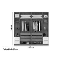 Modulado De Quarto Irlanda 4 Peças (2 Armários + 2 Complementos) Qcm165 Amendola-branco - Demóbile - 2