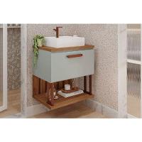 Balcão P- Banheiro Duna 1 Porta C- Cuba 60cm Pistache-freijo - Mgm - 1