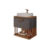 Balcão P- Banheiro Duna 1 Porta C- Cuba 60cm Pistache-freijo - Mgm