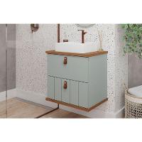 Balcão P- Banheiro Milano 1 Porta E 1 Gaveta C- Cuba 60cm Pistache-freijo - Mgm - 1