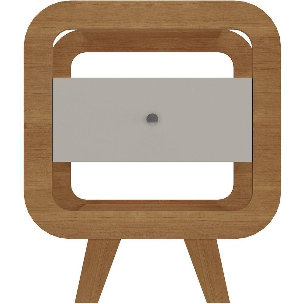 Mesa De Apoio Lateral Com Usb Artely Theo Cinamomo-off White - 3