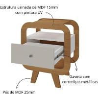 Mesa De Apoio Lateral Com Usb Artely Theo Cinamomo-off White - 2