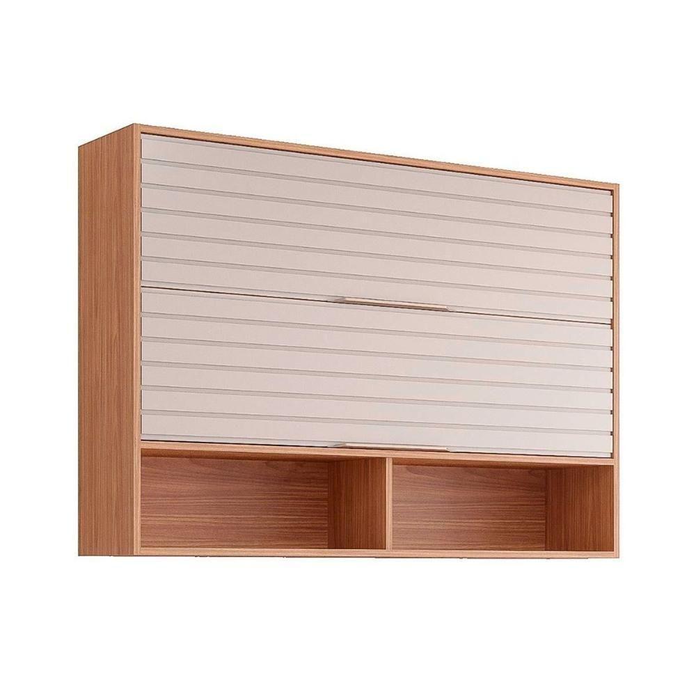 Armário De Cozinha Modulado Esplendida Com 2 Portas Basculantes 120cm Freijó Off White - 1
