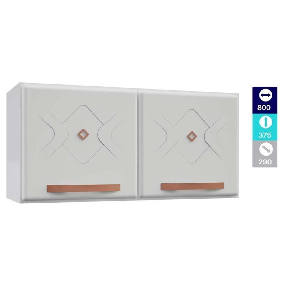 Armário De Cozinha Modulado Mirage New Aço Com 2 Portas 80cm Branco Telasul - 3