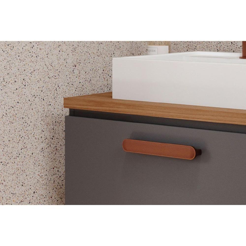 Balcão P- Banheiro Duna 1 Porta C- Cuba 60cm Cappuccino-freijo - Mgm - 6