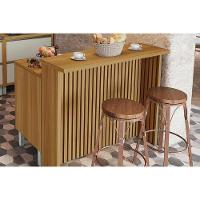 Balcão Ilha Cozinha Gourmet Princesa Com 1 Porta E 2 Gavetas 120cm Freijó Grafite - 1