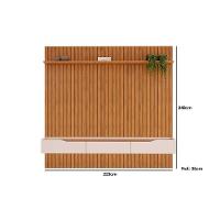 Estante P- Sala Até 65 Pol Pratic Ripado C- 3 Gavetas 223x240cm Cedro-bali - Dj Móveis