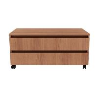 Conjunto De Banheiro Balcão C- Rodizios Bn3603 S- Cuba 80cm E Armário C- Espelho Bn3602 Mármore Branco - Tecno Mobili