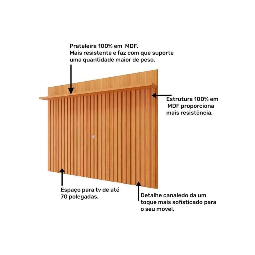 Estante P- Sala Até 70 Pol Paraty-trend Ripado 100% Mdf C- 1 Porta 180x127cm Nature-off White - Permóbili - 5