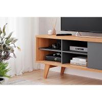 Estante P- Sala Até 70 Pol Paraty-trend Ripado 100% Mdf C- 1 Porta 180x127cm Nature-off White - Permóbili - 8