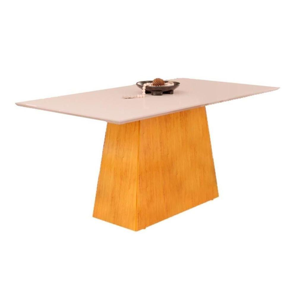 Cozinha Completa Dulce Tampo Madeirado Com Vidro Reto 180x90cm E 6 Cadeiras Lia Cedro Off White Suede Lunar - 3