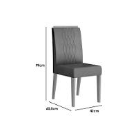 Cozinha Completa Dulce Tampo Madeirado Com Vidro Reto 180x90cm E 6 Cadeiras Lia Cedro Off White Suede Lunar - 6