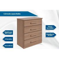 Cômoda Solteiro Baião C- 4 Gavetas Amêndoa-rovere - Lopas - 2