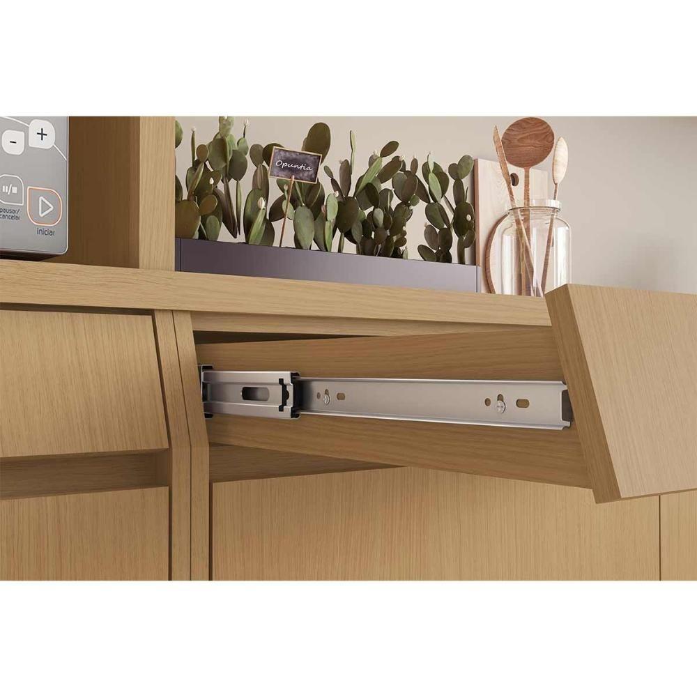 Balcão De Cozinha Modulado Com Tampo Simone Mendes Com 2 Portas E 2 Gavetas 120cm Carvalho Cinza - 6