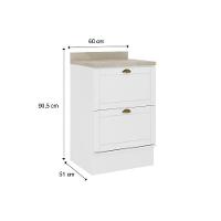 Balcão De Cozinha Com Tampo Bella 2610 Com 2 Gavetas 60cm Nogal Cinza - 3