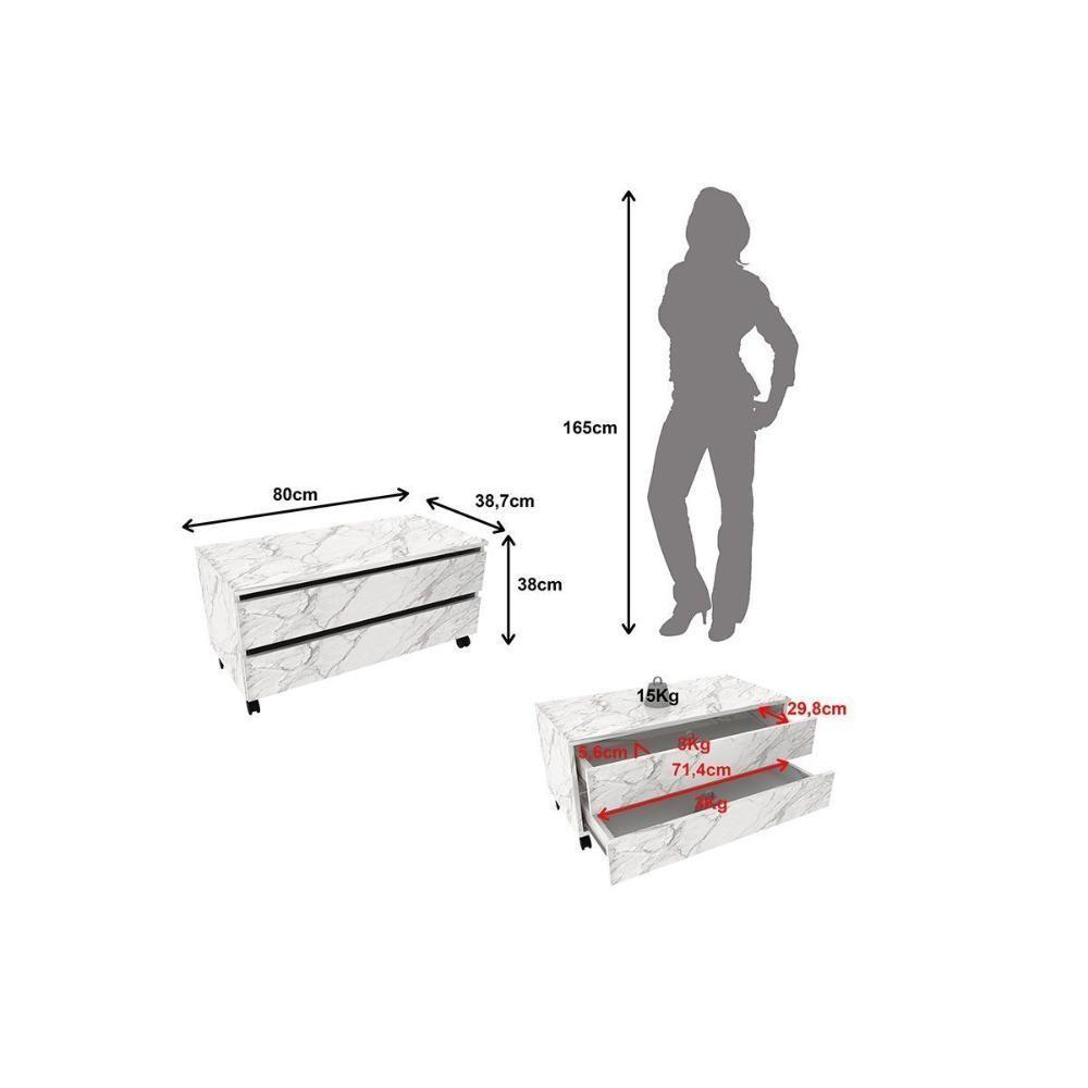 Conjunto De Banheiro Balcão C- Rodizios Bn3603 S- Cuba 80cm E Armário C- Espelho Bn3610 Mármore Branco - Tecno Mobili - 6