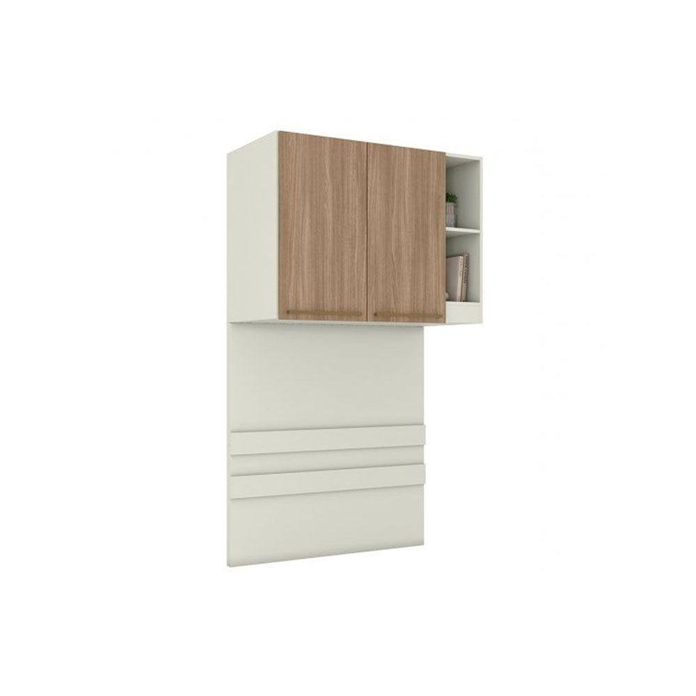 Módulo De Quarto Solteiro Armário Ponte Aéreo Mc12 Seletto C- 2 Portas E 2 Nichos Areia-jequitibá - Henn - 1