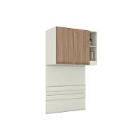 Módulo De Quarto Solteiro Armário Ponte Aéreo Mc12 Seletto C- 2 Portas E 2 Nichos Areia-jequitibá - Henn - 1