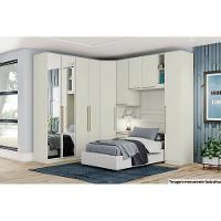 Módulo De Quarto Solteiro Armário Ponte Aéreo Mc12 Seletto C- 2 Portas E 2 Nichos Areia-jequitibá - Henn - 4