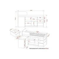 Cama Multifuncional Juvenil Cm8021 C- Escrivaninha Amêndoa - Tecno Mobili - 5