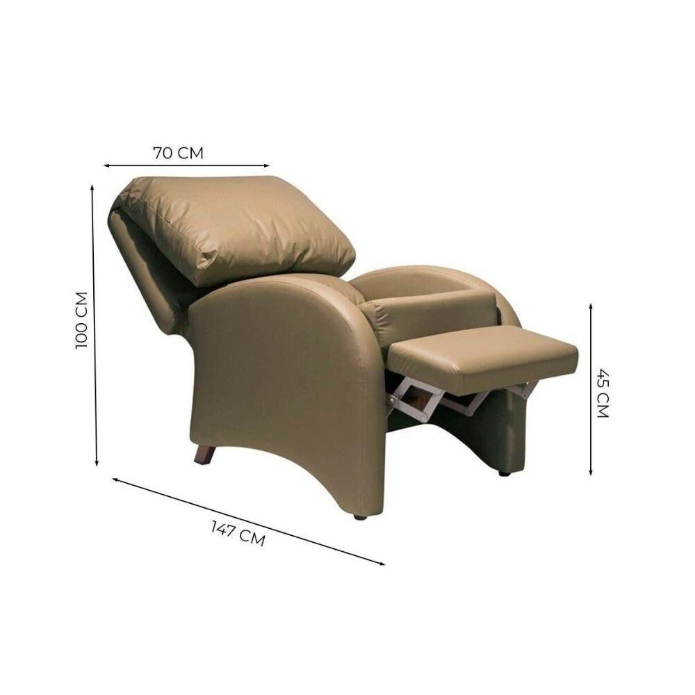 Poltrona De Amamentação Sala Reclinável Mh 1237 Two Way C- Pés Courano Bege - Herval - 4