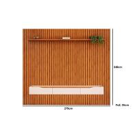 Estante P- Sala Até 85 Pol Pratic Ripado C- 3 Gavetas 275x240cm Freijó-off White - Dj Móveis - 2