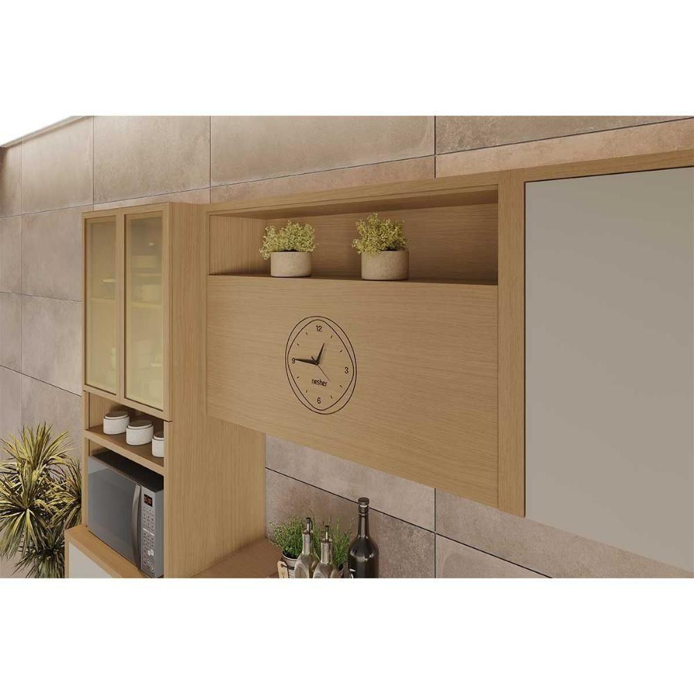 Armário Aéreo Cozinha Modulado Condessa Com 1 Porta Basculante 120cm Carvalho Cinza - 5