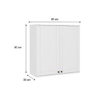 Armário Aéreo Cozinha Modulado Bella 2602 Com 2 Portas 80cm Branco - 3