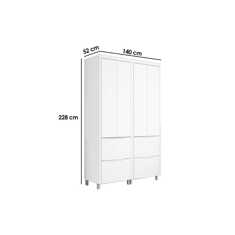 Multiuso Lavanderia Marquesa C- 4 Portas E 4 Gavetas 140cm Branca - Nesher - 4