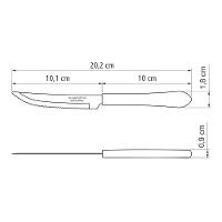 Kit 2 Facas De Mesa Churrasco Tramontina Leme Inox Cabo Preto - 3